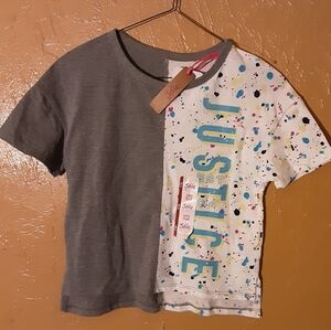 Gray and White Kids Shirt by Justice